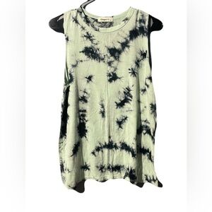 Ginger G light blue & navy color  Tie-Dye Women's Tank Top